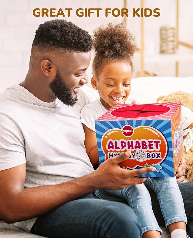 JoyCat Mystery Alphabet Box for Kids 52 PCS Letters Sorting Matching Game Activities Letter Sounds Fine Motor Learning Toys for Preschool Kindergarten Classroom - Easter Basket Stuffers Gifts