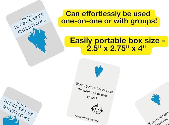 The Best Icebreaker Questions - Card Game™ - 150 Conversation Starters - Engaging - Family and Friends Party - Team-Building, Corporate, Get to Know You