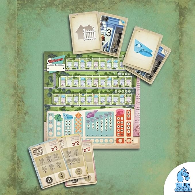 Welcome to... Your Perfect Home Board Game | City Building Strategy Game | Narrative Adventure Game for Adults and Kids | Ages 10+ | 1-6 Players | Avg. Playtime 25 Minutes | Made by Blue Cocker Games