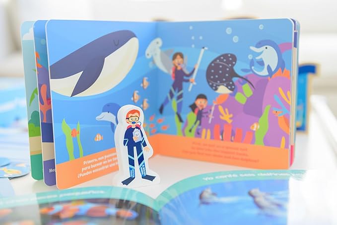 Hello, Aquarium! - ¡Hola, Acuario! | Includes Bilingual Book, Cards, Dry Erase Activity Book, Marker, and More | Interactive Learning Activities Spanish and English Educational Resources for Kids 3+