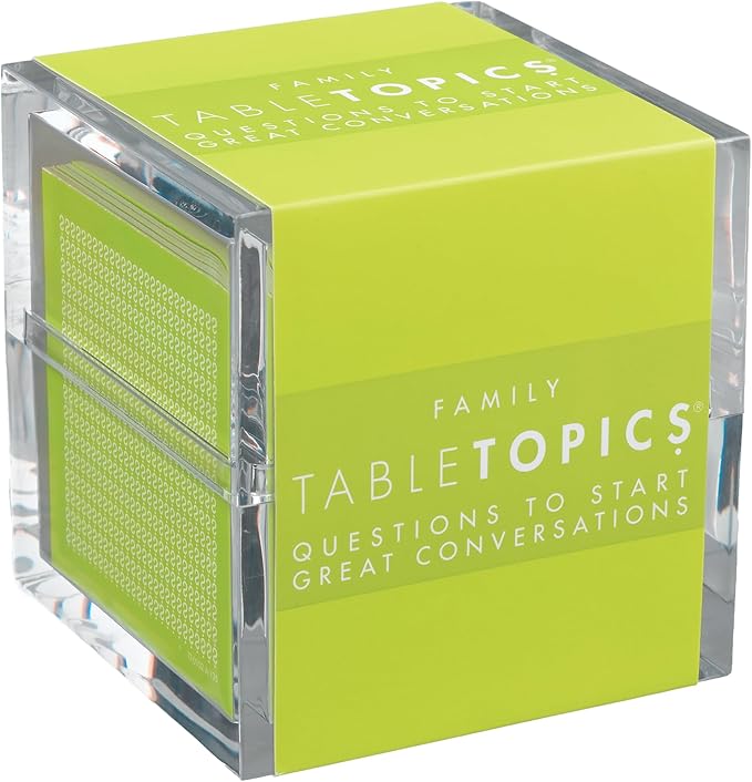 TableTopics Family Question Card Game - 135 Conversation Starter Cards for Family Time at the Dinner Table, Family Game Night, Great Questions to Ask Kids and Parents