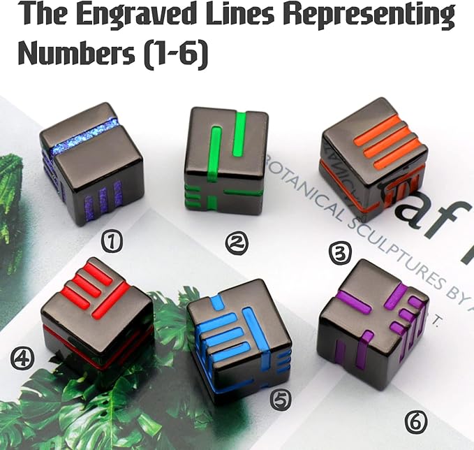 D6 Metal Dice Set, HNCCESG 6 Sided Dice 6 Pieces Solid Metal Game Dice for DND Dungeons and Dragons Role Playing Game RPG Pathfinder Shadowrun Warhammer D&D Accessories Gift (Mixed Color)