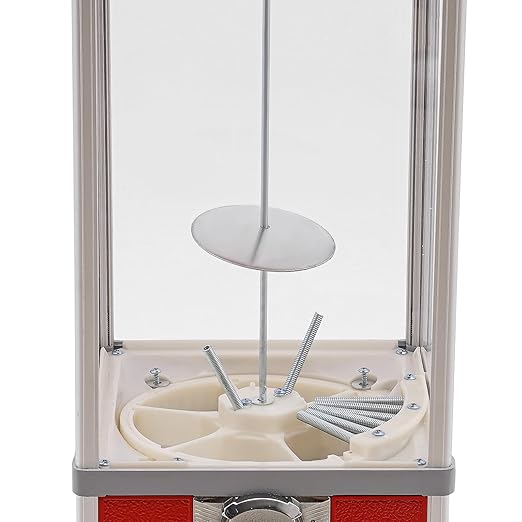 Candy Vending Machine 4X 25 Cents Toys Candy Dispenser Gumball Machine for Retail Stores Parks Game Halls and Home,10.2x10.2x25.2in,with 2 Keys (Red)