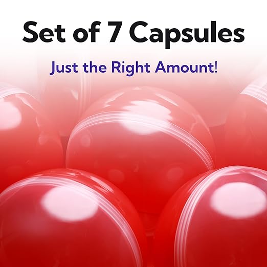 Claw Machine Capsules Translucent Red Plastic Sphere Large Party Favor Containers Round 7 pcs 4.7 inch Jumbo Plastic Christmas Ornaments Extra Large Gift Box Craft Party Supplies Vending Capsules