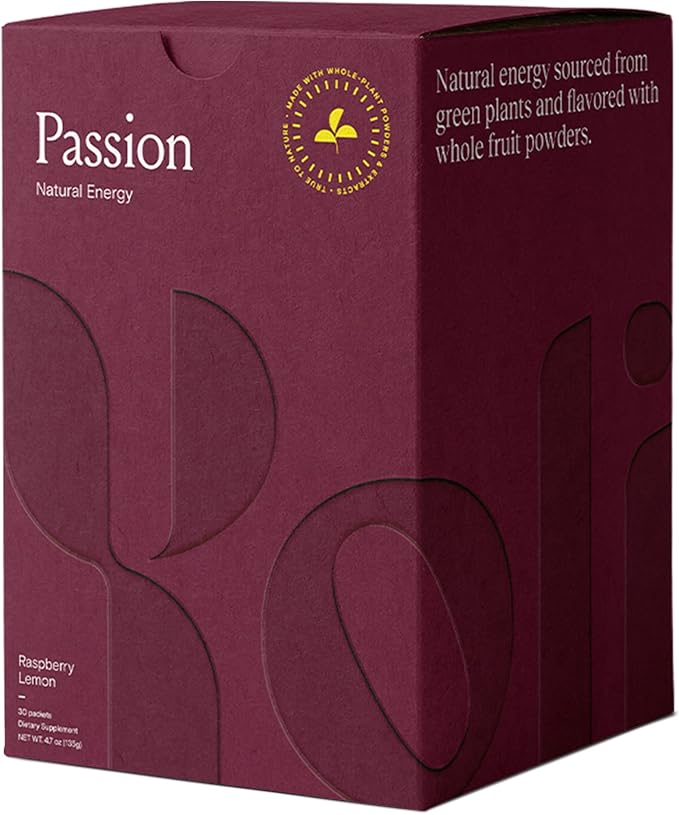 Yoli® Passion Energy Drink Powder Mix - Natural Energy Drink Mix for Endurance and Stamina, 30 Packets - Raspberry Lemon
