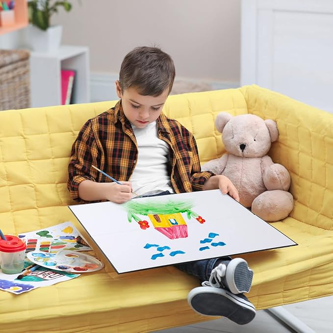 4 Pcs Folding Blank Game Board, Make Your Own Game Board, Quad Fold Dry Erase Battle for School Classroom DIY Activities, 18 x 18 Inches