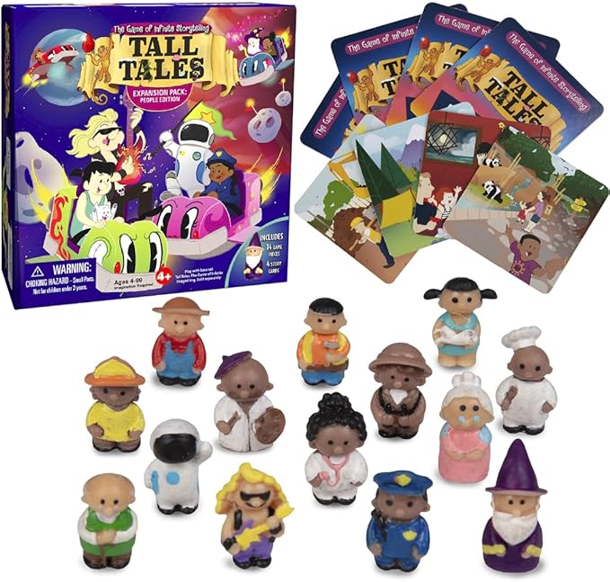 SCS Direct, Tall Tales Story Telling Board Game Expansion Pack: People Edition - 14 New Educational Game Pieces & 4 Story Cards - Promotes Creativity & Language Skills, School Activities, Gift
