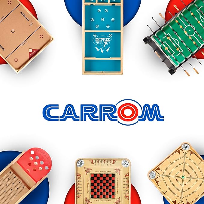 Carrom Champion Nok Hockey Game Equipment Set — Includes 2 Sticks and 2 Wood Pucks — Extra Accessories for Board Games for Adults & Children