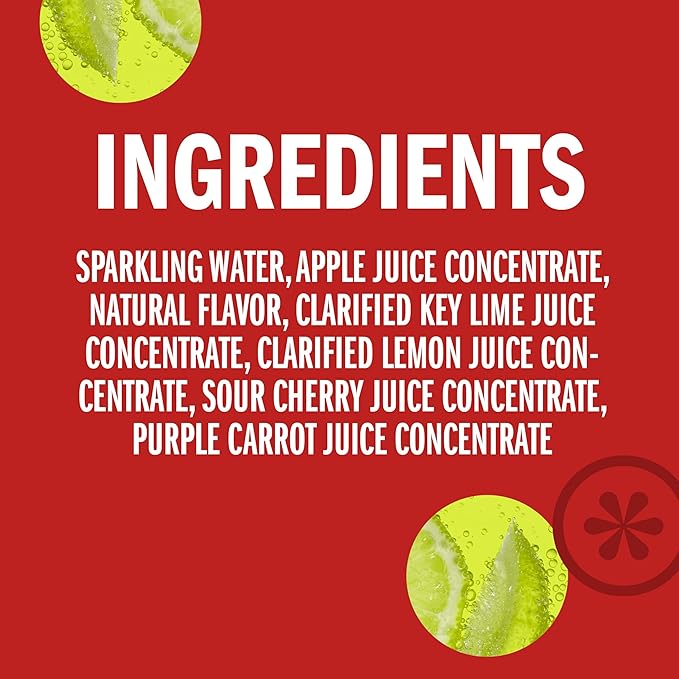 IZZE Sparkling Juice Beverage Blend, Cherry Lime, No Sugar Added, 8.4 FL OZ, 24 Cans