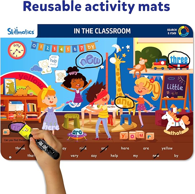 Skillmatics Search and Find Sight Words Educational Game - Reusable Preschool Learning Activities, Perfect for Toddlers & Kids Who Love Toys, Builds Vocabulary, Gifts for Ages 4, 5, 6, 7