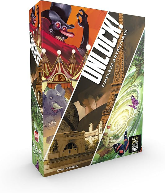 UNLOCK! Timeless Adventures Card Game - Escape Room-Inspired Cooperative Adventure, Fun Family Game for Kids and Adults, Ages 10+, 1-6 Players, 1 Hour Playtime, Made by Space Cowboys