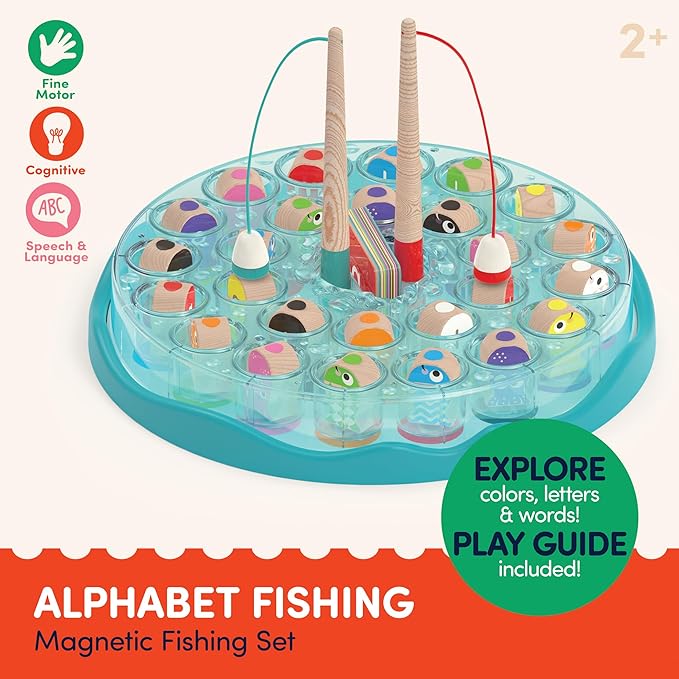 Battat Education Toddlers Magnetic Fishing Game Alphabet Fishing 2 Years +