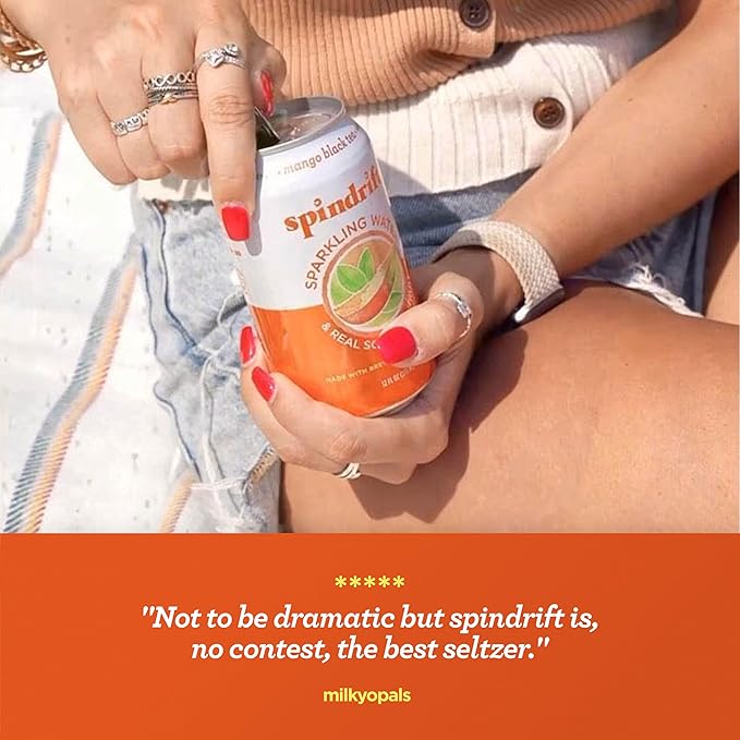 Spindrift Mango Black Tea Can 12 Ounce (Pack of 24)