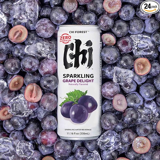 CHI FOREST Grape Delight sparkling water, 0 Sugar 0 Carolies, 11.16 oz* 24 Cans