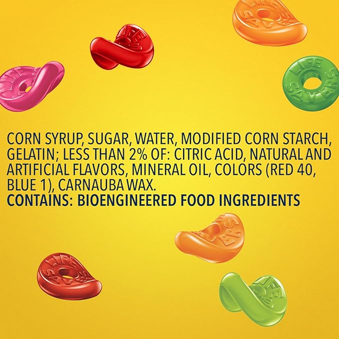 LIFE SAVERS 5 Flavors Gummy Candy, 3.22 oz Bag (Pack of 12)