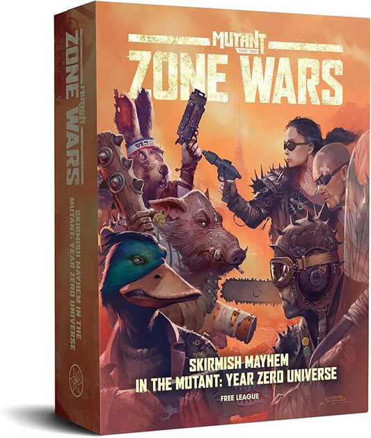 Free League: Mutant Year Zero: Zone Wars - Core Set -Boxed Miniatures Wargame, Tabletop Skirmish Mayhem, Everything Needs: RPG Book, Mat, Dice & More