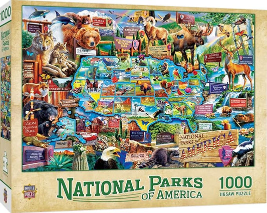 MasterPieces - 1000 Piece Jigsaw Puzzle, National Parks of America, Fun for Adults, Family, Kids 19.25"x26.75"