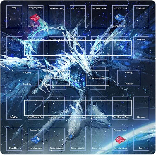 Card Rubber Mat - 2 Player, Square playmat for Gamer 60x60cm/23.6x23.6inch