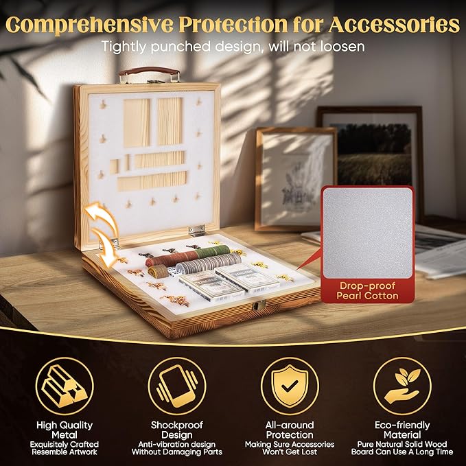 Horse Racing Game, Foldable Solid Wood Horse Games, Horse Race Board Game with 11 Metal Race Horses, Two Dice and Two Boxes of Cards, 2 in 1 Folding Horse Game Board (Folding Version)