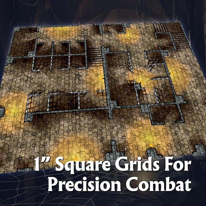 Arcknight The Dungeons Roleplaying Battlemaps; 16 Modular RPG Maps in 8 Double-Sided Pages, 1" Square Grid, Modular & Versatile Design for Tabletop Gaming - for Dungeons & Dragons & Pathfinder