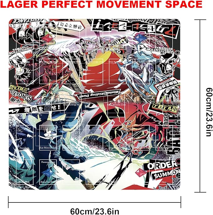 Card Rubber Mat - 2 Player, Square playmat for Gamer 60x60cm/23.6x23.6inch