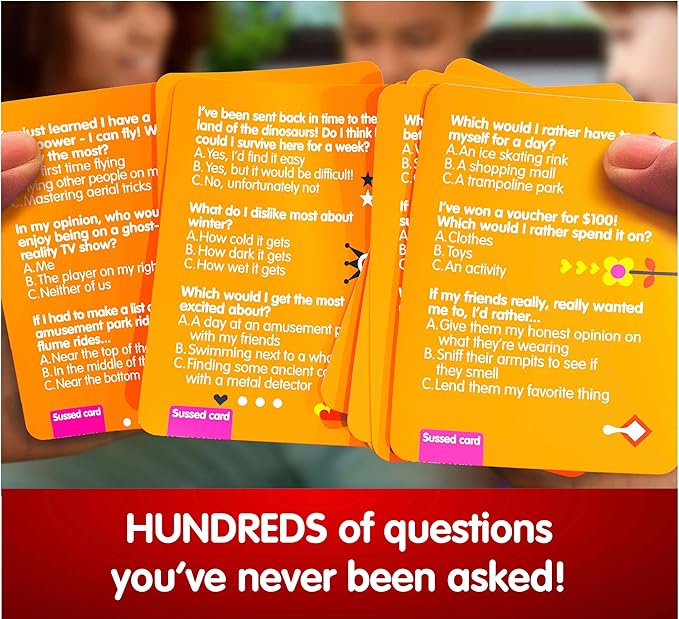 SUSSED The Wacky ‘What Would You Do’ Travel Card Game - Social Fun for Kids and Teens - Easy Game for Families, Camp Activity & Road Trips - Ages 7+ - Orange Pack