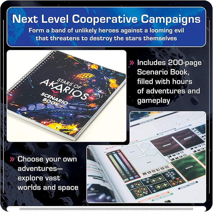 Stars of Akarios Strategy Campaign Board Game, Science Fiction Board Games for Adults & Kids, Epic Legacy Adventure, Cooperative Games (Ages 13+) 1-4 Players