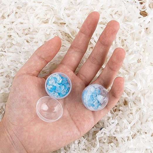 AUEAR, 100 Pack Translucent Small Round Capsules 1.1 Inch Vending Machine Empty Plastic Gumball Containers for Party Favor Prize