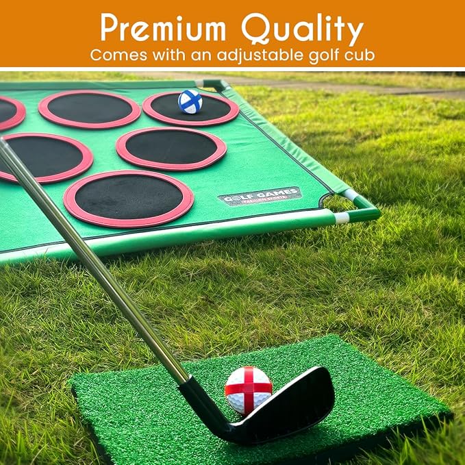 Battle Golf Game Chipping Mat - 37pcs Sticky Golf Pro Games Practice Mats Indoor Outdoor Games for Adults Family Kids Battle Golf Royale Game Play Equipment Stick Chip
