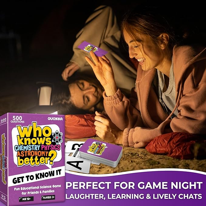 Board Games for Kids 8-12 and Family - Science Trivia Card Game for Kids Age 12+ - Who Knows Chemistry Physics Astronomy Better? - 500+ Questions - Fast-Paced Educational Game for Teens and Adults