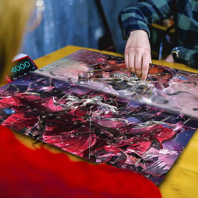 Card Rubber Mat - 2 Player, Square playmat for Gamer 60x60cm/23.6x23.6inch