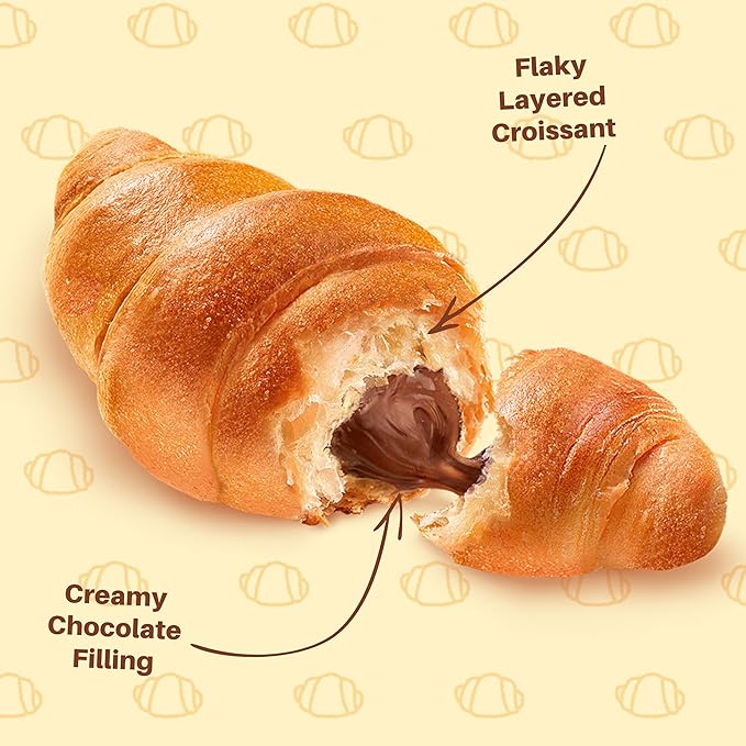 7Days Soft Croissant, Chocolate, Perfect Breakfast Pastry or Snack, Non-GMO 2.65 Ounce (Pack of 24)
