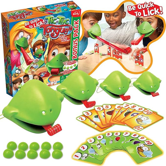 TIC TAC Tongue Game - Be Quick to Lick The Bugs, Chameleon Memory Game for Family and Party, Ages 4+, Fun Toys for Boys