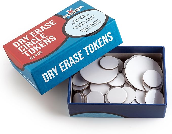 Apostrophe Games Dry Erase Tokens - 52 Reusable Board Game Pieces (1", 2" & 3"), DIY, RPG – Create Your Own Custom Tiles