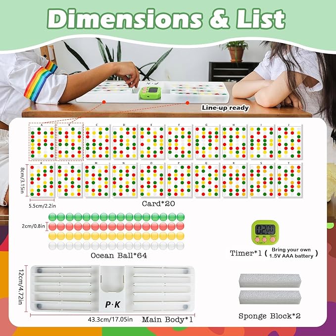 Ball Sorting Toy - Color Ball Return Game for Adults and Kids, with Timer for Family, Office, School