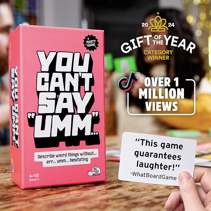 You Can't Say UMM: A Party Game for Families and Adults, Fast-Paced Family Word Game, Must Have for Board Night, Bonus Content Included