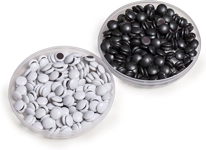 Yellow Mountain Imports Medium Magnetic 19x19 Go Game Set Board, 11-Inch with Single Convex Plastic Go Stones - Folding, Portable & Travel-Size Set