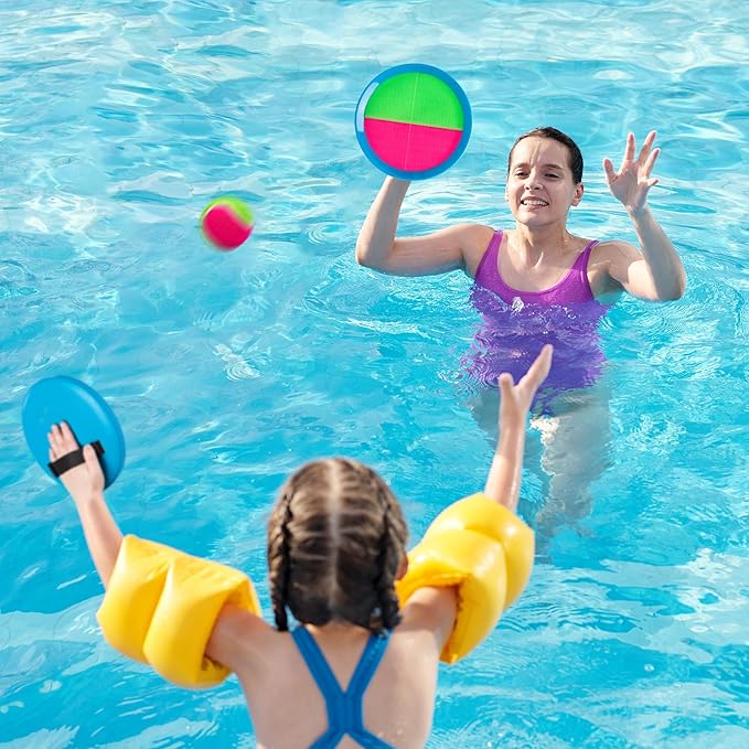 Toss and Catch Ball Set for Toddlers, Kids and Adults - 6 Pack - Kids Toys Outdoor Indoor - Sturdy & Water-Resistant, Great Game for Beach, Pool and Yard - Classic Gift for Boys Girls