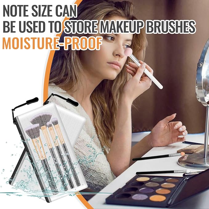 24pcs Mesh Zipper Pouch Bags 9.3 x 4.7 Inches, Black Small Clear Pouches Bulk, Travel Cosmetics Organization, Classroom and Office Supplies