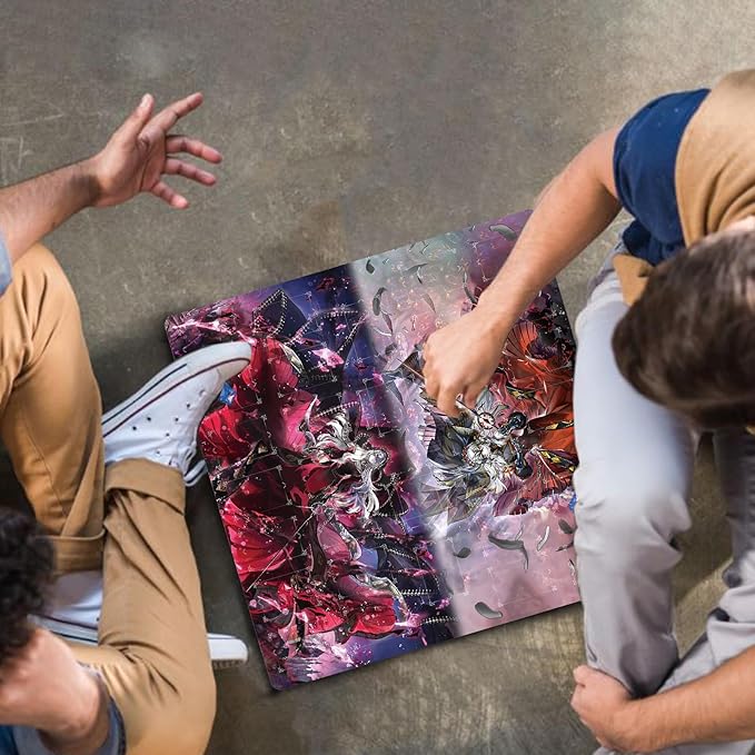 Card Rubber Mat - 2 Player, Square playmat for Gamer 60x60cm/23.6x23.6inch