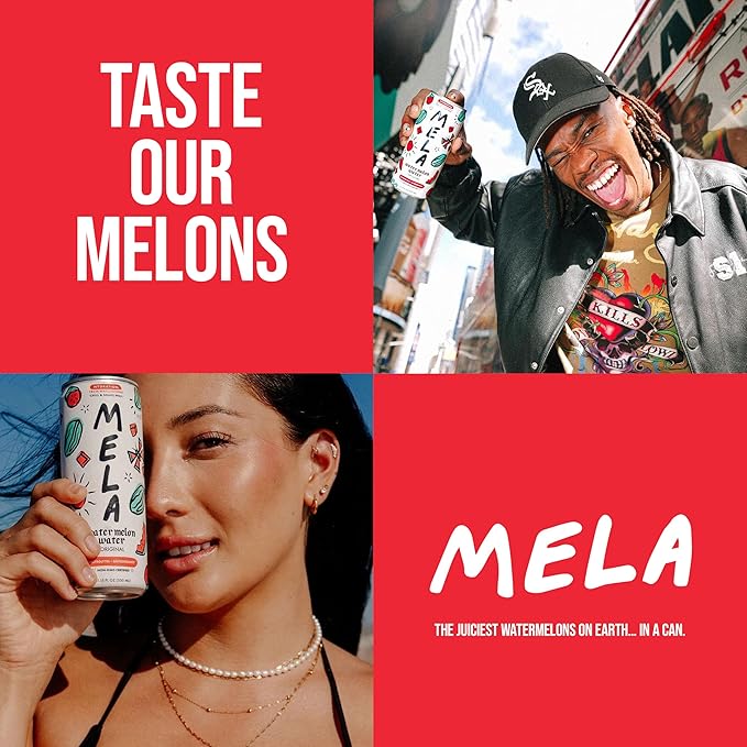 Mela Watermelon Water - Hydrating Juice Drink w/Vitamin C, Electrolytes & Antioxidants - Non-GMO, Gluten-Free, Real Fruit Juice (Variety, 11.15 fl oz, 12-Pack)
