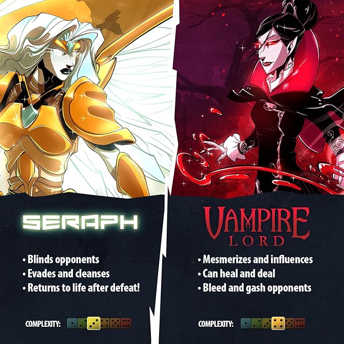 Two Hero Box - Seraph v Vampire Lord - Fast Playing Collectible Tabletop Game