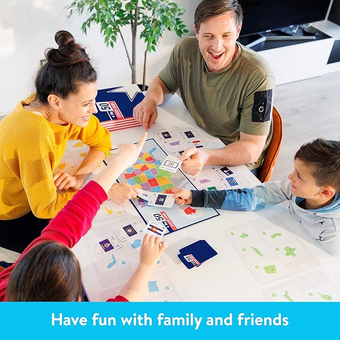 The 50 States Game - US Geography Board Game - Educational Game for Kids & Adults - Fun Learning for Teenage Boys & Girls