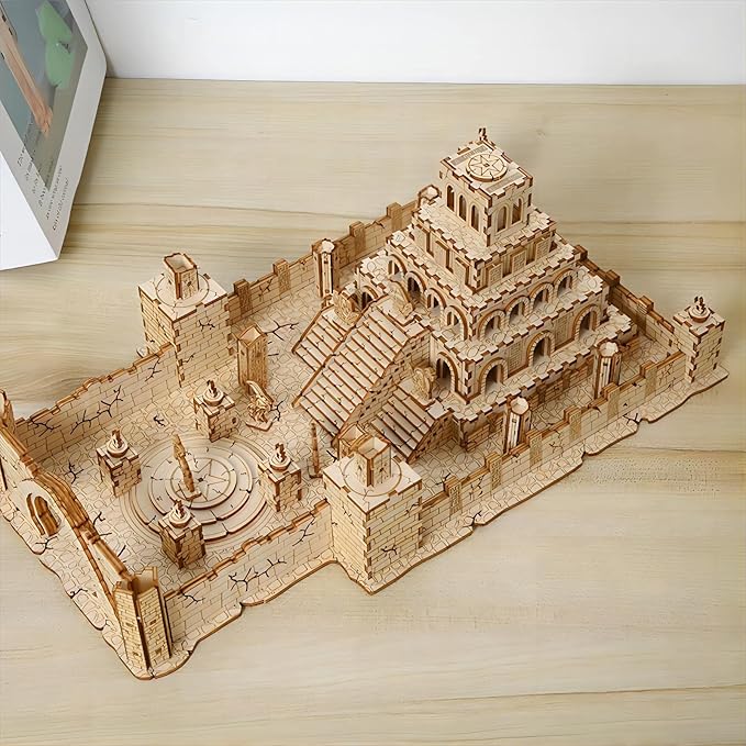 3D Wooden Puzzles The Ruins of The Ancient Temple Model Kits, Brainteaser and Puzzle for Christmas/Birthday,Gifts for Adults and Teens to Build Combination
