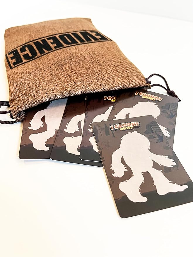 I Caught Bigfoot! - Collect Evidence to Catch The Elusive Bigfoot! Kids Game for Game Night, Family Games for Kids and Adults, Board Game for Family Night, 4 Wooden Pieces, 106 Playing Cards, Ages 6+