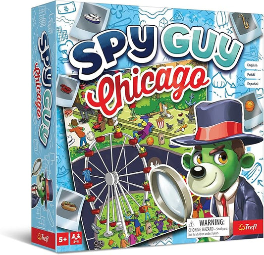 Trefl Spy Guy Chicago Detective Board Game, Chicago Symbols, Searching for Evidence and Catching Criminals, Large Board with a City, Family Game for Adults and Children from 5 Years Old