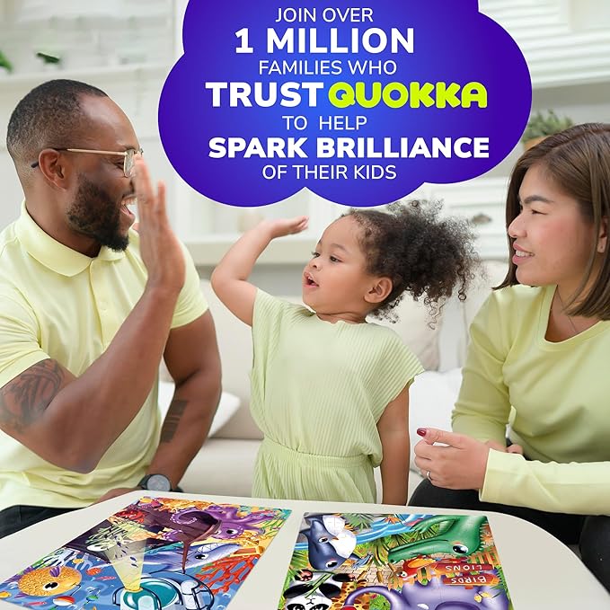 QUOKKA Puzzles for Kids Ages 4-6 - Set of 4x60 Jigsaw Puzzles for Toddlers 3-5 - Zoo, Dogs, Animals Toys for Children 6-8 yo - Gift Educational Game for Boys & Girls