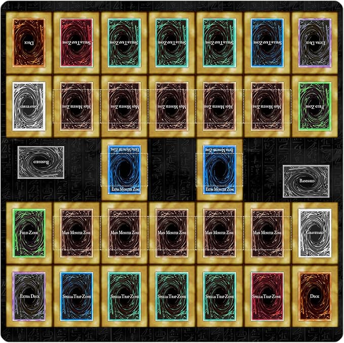 Card Rubber Mat - 2 Player, Square playmat for Gamer 60x60cm/23.6x23.6inch (2player G)