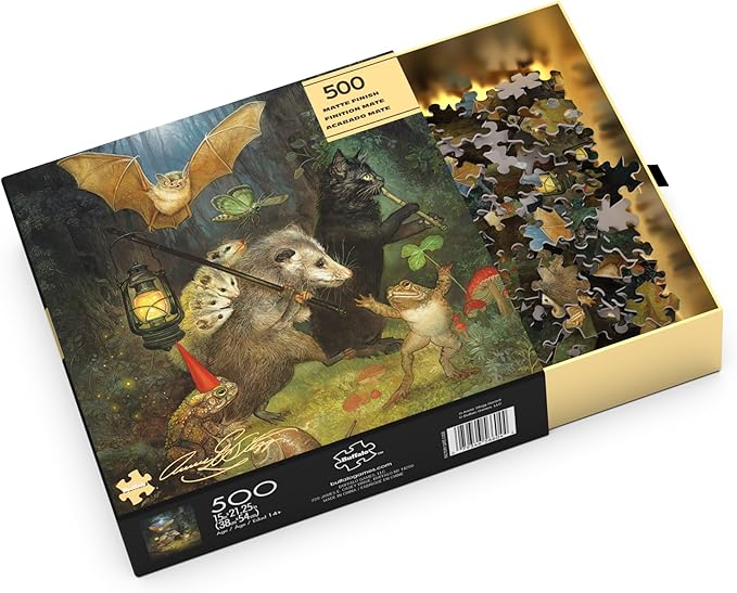 Buffalo Games - Gold - Annie Stegg Gerard - The Moonlit March - 500 Piece Jigsaw Puzzle for Adults - Challenging Puzzle Perfect for Game Nights