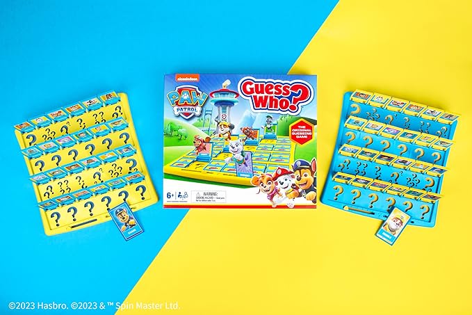 Guess Who? PAW Patrol Board Game, Featuring Chase, Rocky, Skye, and More, Officially Licensed Nickelodeon PAW Patrol Game, Family-Friendly Children's Mystery Game of Deduction, Ages 6 & Up